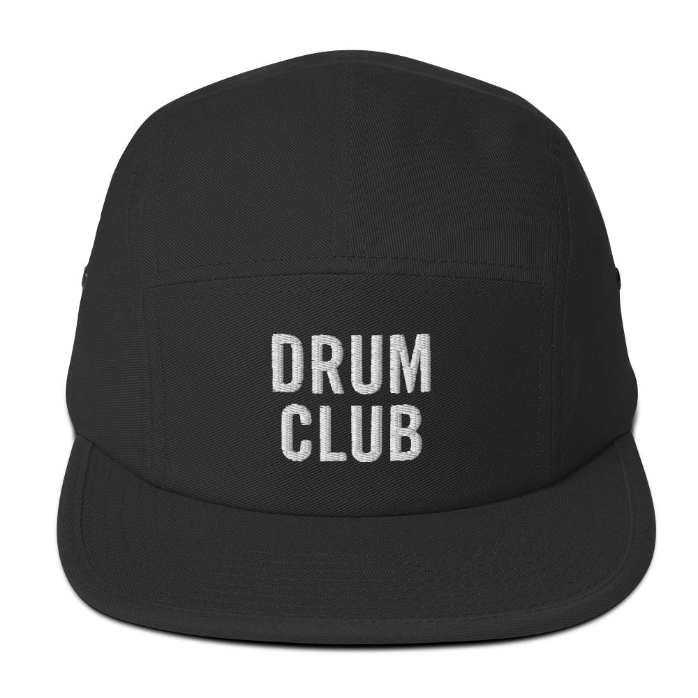 DRUM CLUB 5 Panel Cap Black Front